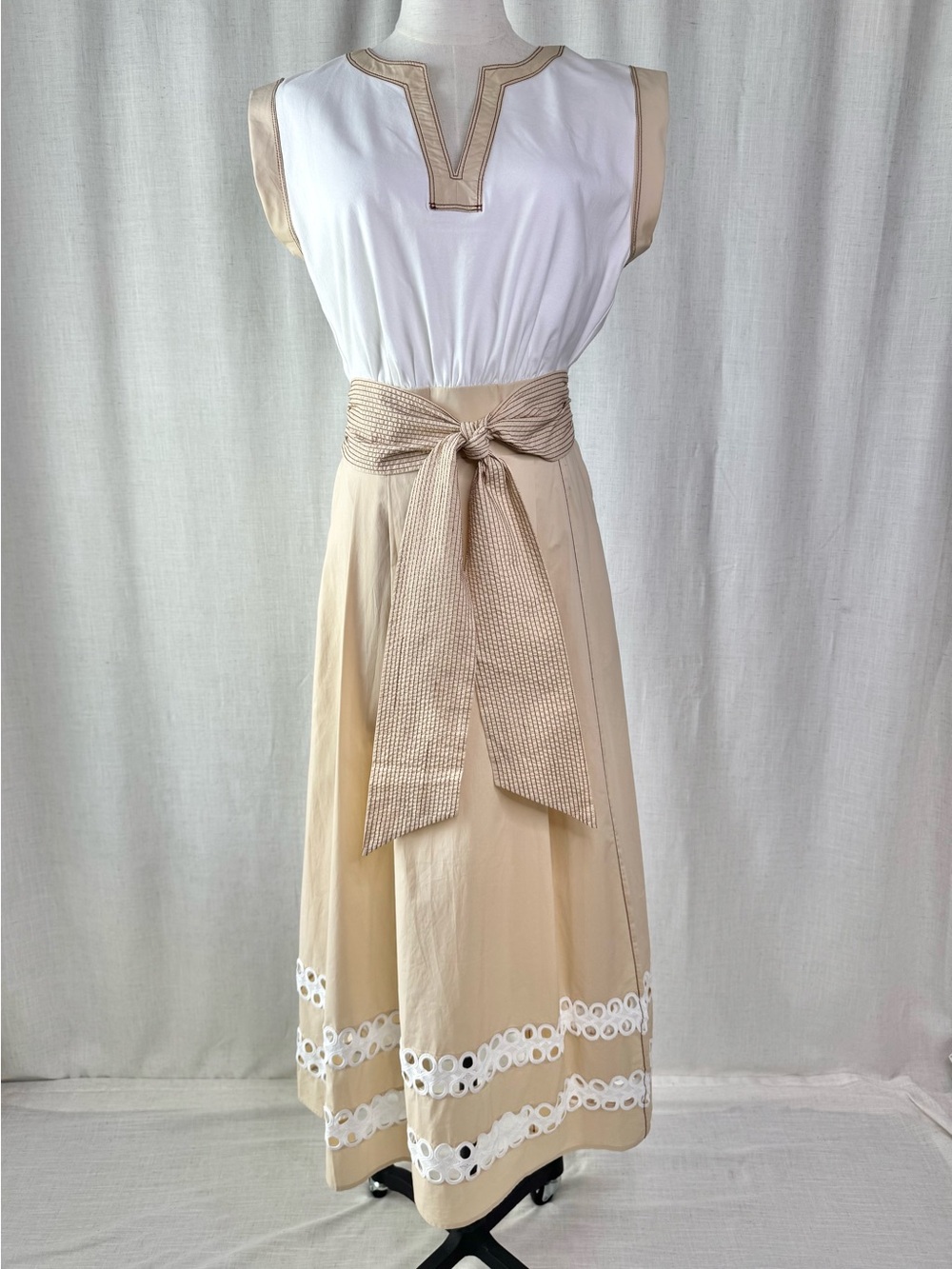 Cartolina Isadora Sleeveless Midi Dress Pebble Size Small NWOT